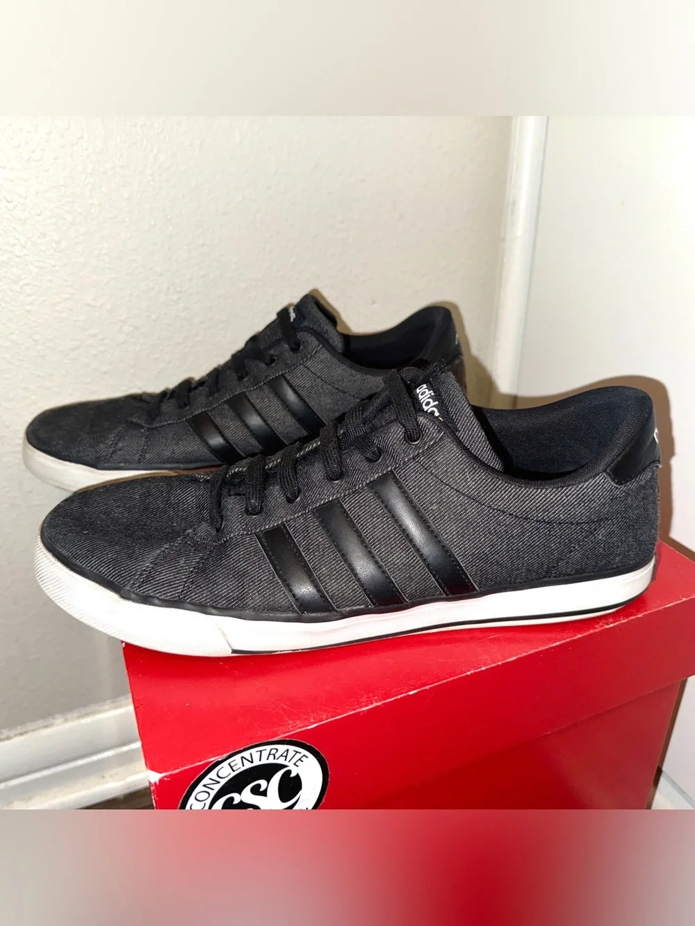Adidas Gray + Black Low-Top Skate Sneakers • Size 12